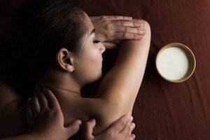 Clean, professional medical spa treatment room with neutral tones at Royal Thai Spa in San Francisco